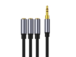 Cabo Adaptador de Áudio Estéreo Auxiliar 3,5 Mm para Dispositivos Portáteis com Porta Mm. AQUAFORGE