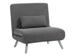 Cama de 1 lugar PRIME KANG, tecido cinza, ajustável, 80x75x83cm