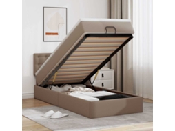 Vidaxl Estrutura De Cama Otomana Com Colchão Cappucino 90x200 Cm
