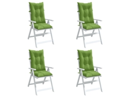 Vidaxl Almofadões Cadeiras Altas 4pcs Mesclado Tecido Verde