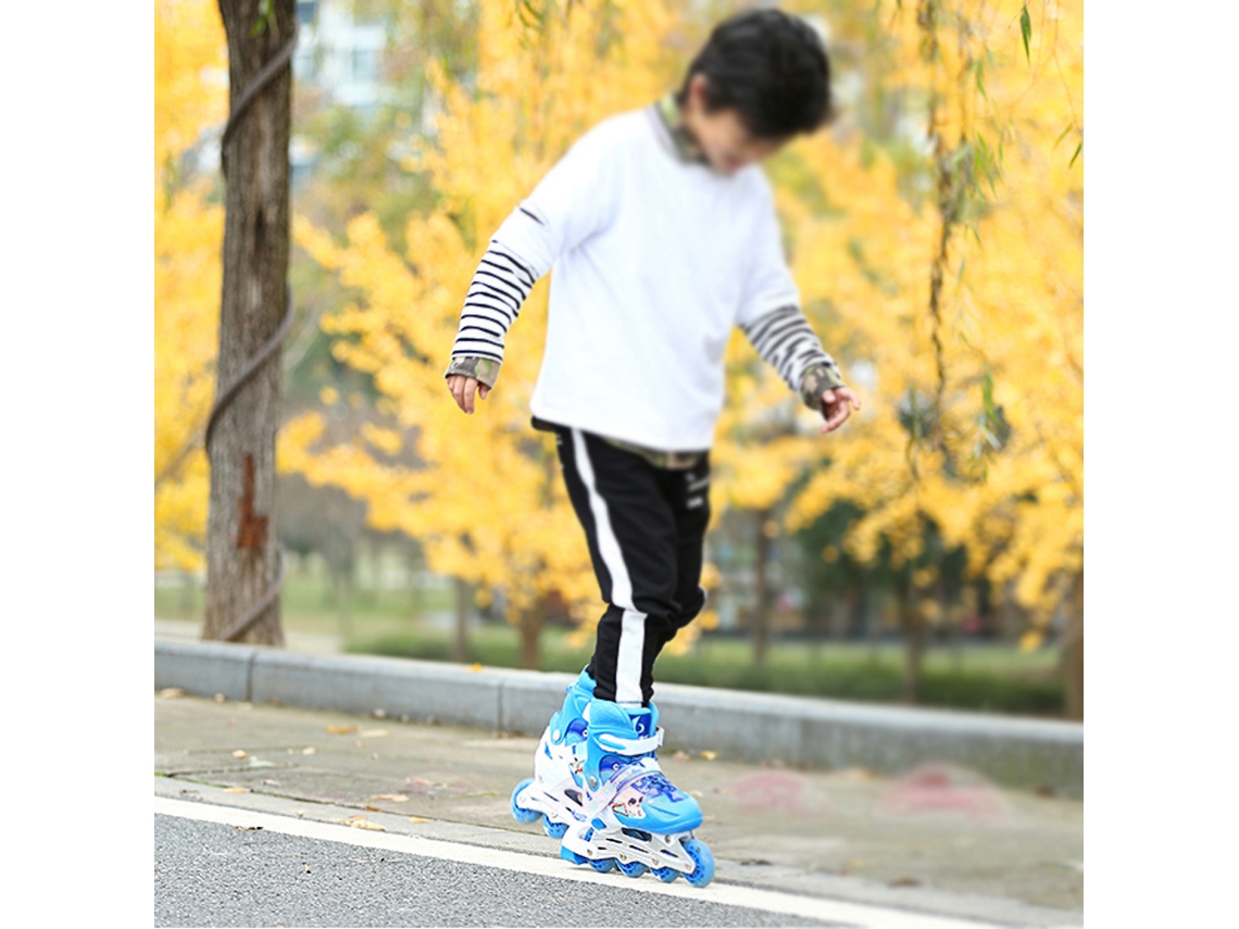 Patins Inline Ajustáveis Iluminados com Capacete para Crianças, Iniciantes | S/MARCA