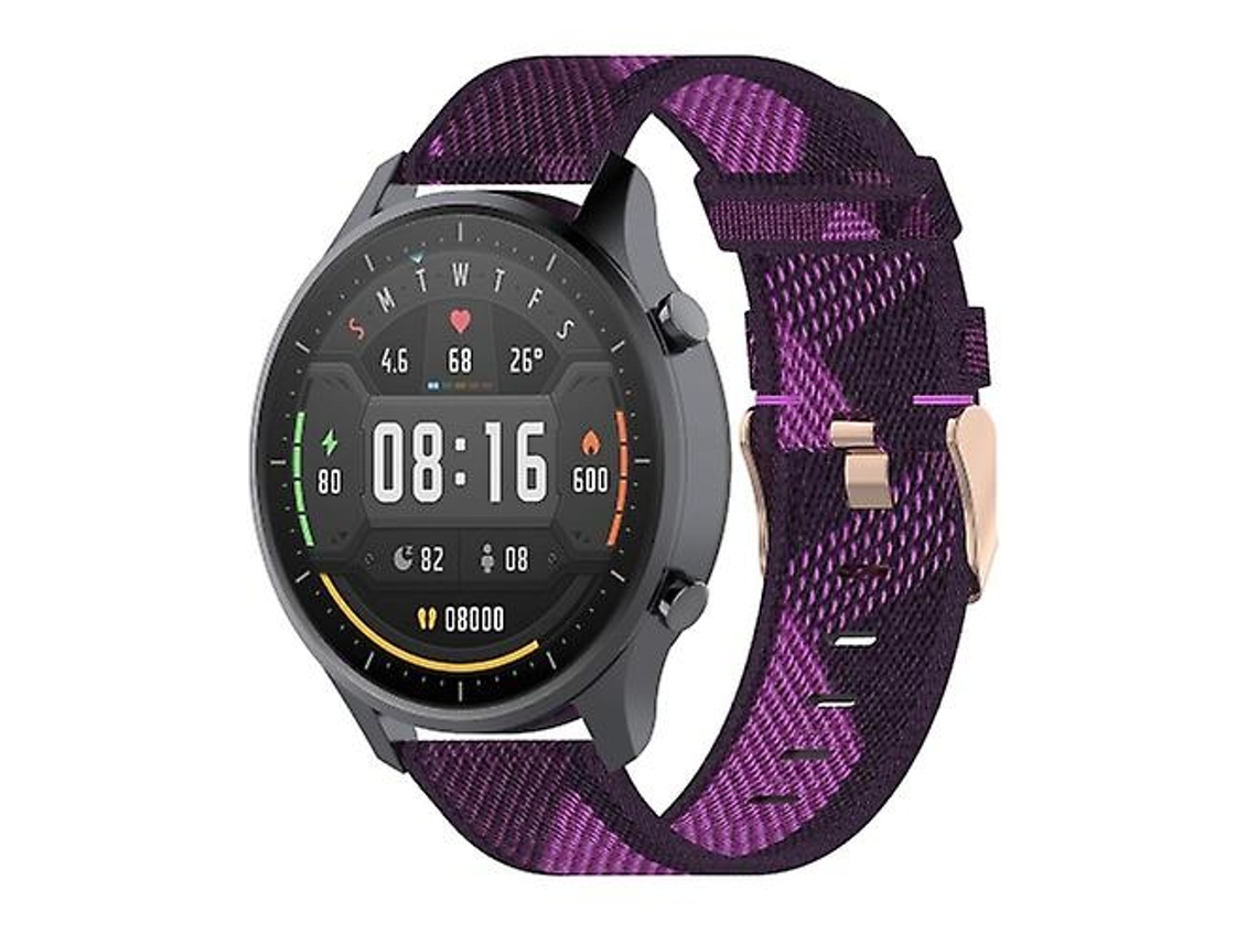 Bracelete de Relógio de Nylon com Listra de 22 Mm para Xiaomi Mi Watch Color Garmin Vivoactive 4 Roxo VENISYMLIS
