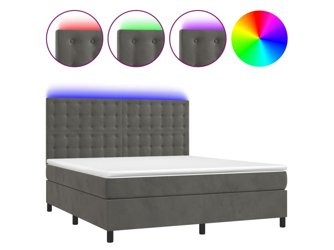 Box Spring Bed, Box Spring Beds Vidaxl Cinzeto Veludo (180 X 200 Cm)