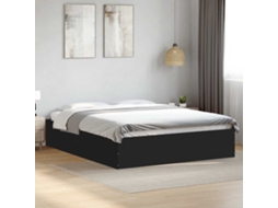 Vidaxl Estrutura De Cama 150x200 Cm Derivados De Madeira Preto