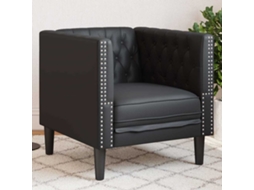 Vidaxl Sofá Preto 74,5 X 71 X 70,5 Cm Pvc