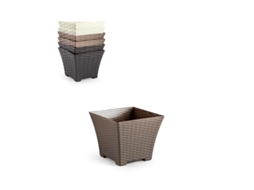 Maceta Rattan Cuadrada 25 Cm Surtida Plasticforte