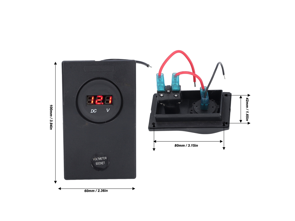Laxiscreed Painel De Exibição De Voltagem À Prova D'água Ip65 Para Carro Dc12v-24v