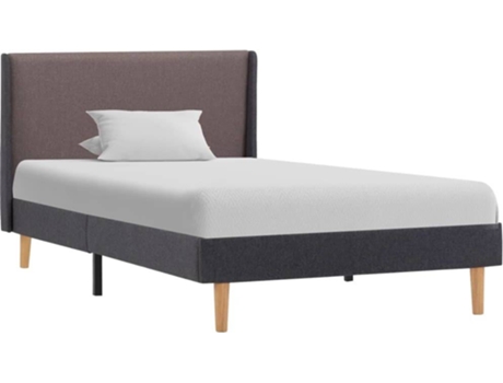 Cama VIDAXL 286686 Tecido Cinzento  (Compatível com Colchão: 100x200 cm)