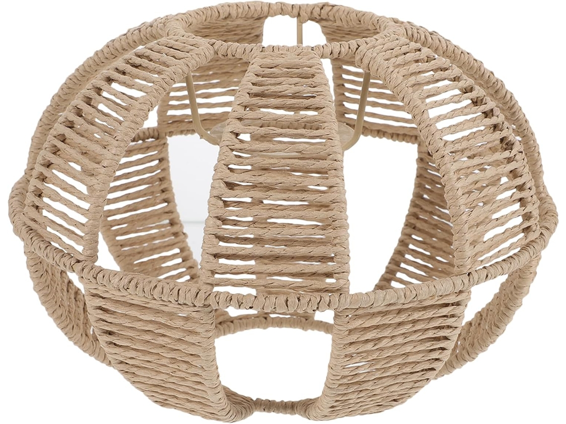 Corda de Papel Amarela Trançada, Pequena, Estilo Retrô, para Luminária de Teto, Decoração de Interiores. SFUSHOS