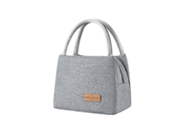 Bolsa Térmica Isolada Para Almoço, Bolsa De Mão Para Almoço, Lancheira Portátil Para Estudantes Com Revestimento Espesso De Alumínio(cinza)