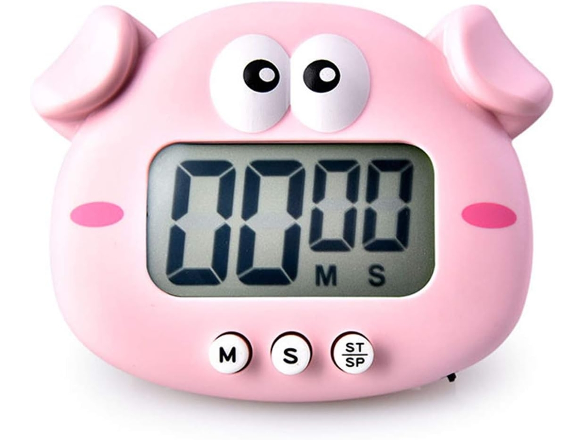Relógio Digital Com Tela Lcd Grande E Ímã Para Cozinha, Compatível Com Jogos De Culinária, Esportes E Cozimento, Rosa Slowmoose