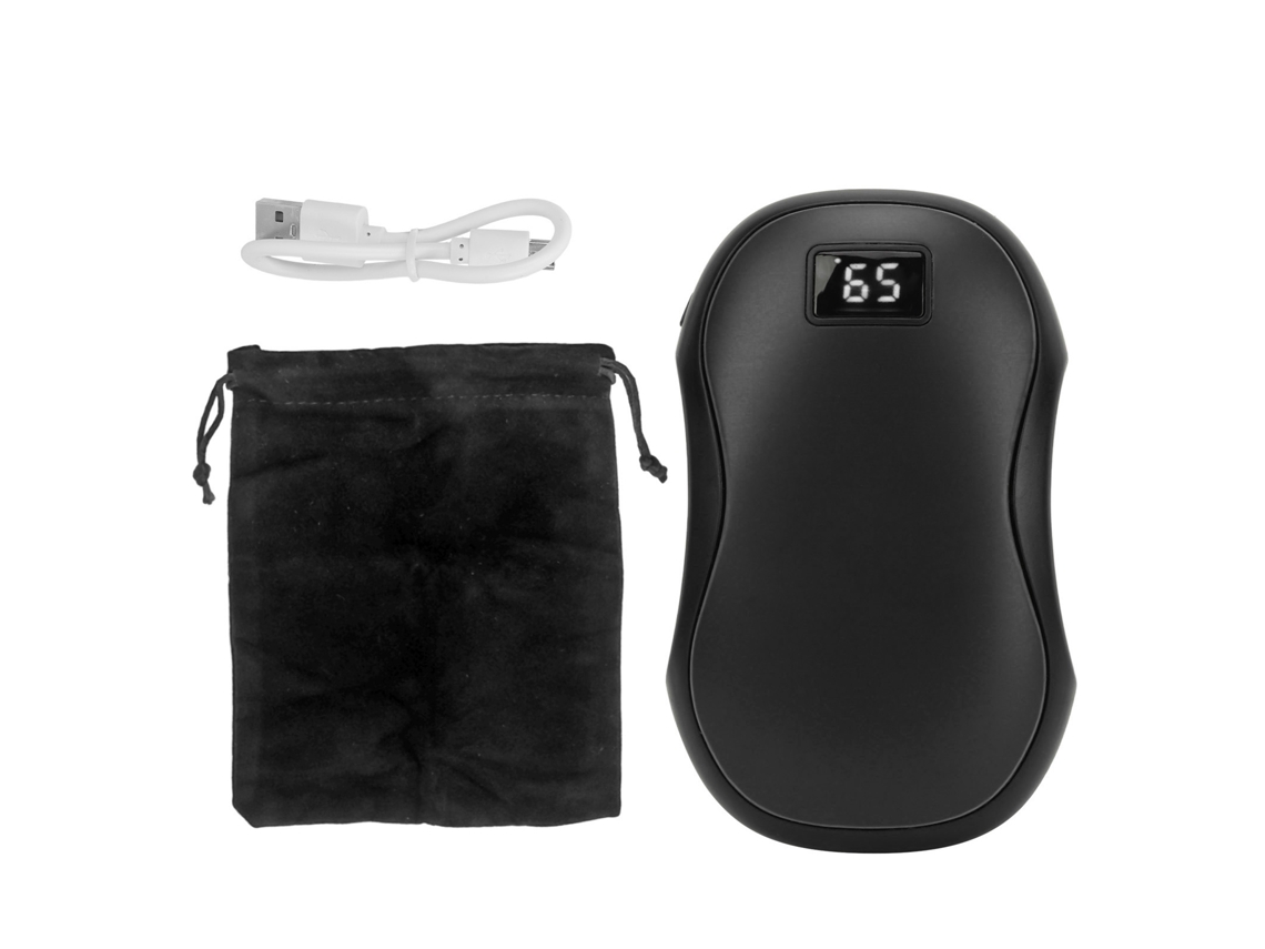 Aquecedor de Mãos Recarregável 6000mah com Display Preto