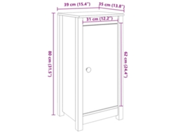 Aparador VIDAXL Marrom Madeira de pinho (40x35x80cm)