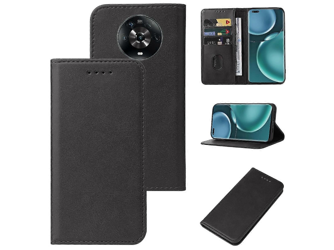 Capa De Couro Com Fecho Magnético Para Celular For Honor Magic4