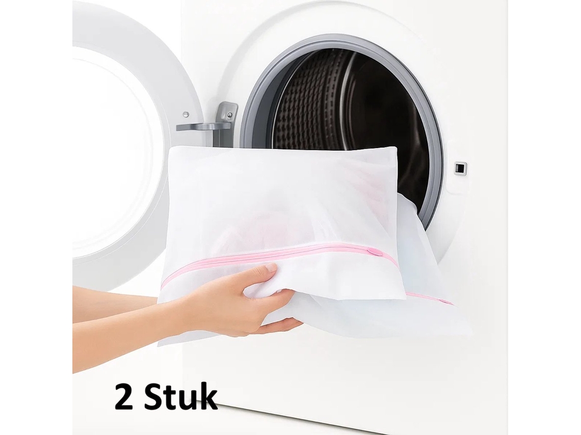 Conjunto de 2 sacos grandes para lavanderia com zíper 50x60cm BRILVIBERA