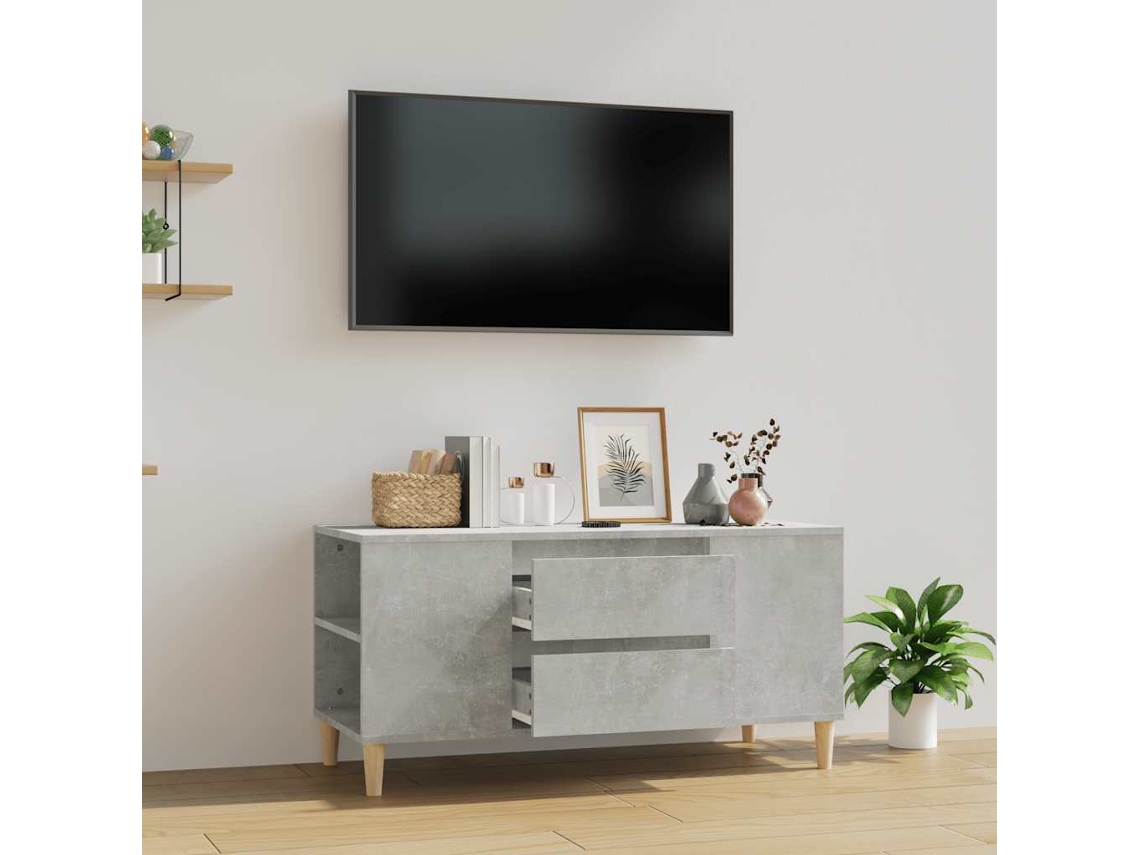 Vidaxl Móvel P/ Tv 102x44,5x50 Cm Derivados Madeira Cinzento Cimento
