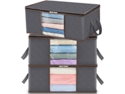 Bolsa Roupas 35l X3 com Janela e Alça Reforçada, Cinza ZYBLSSBB