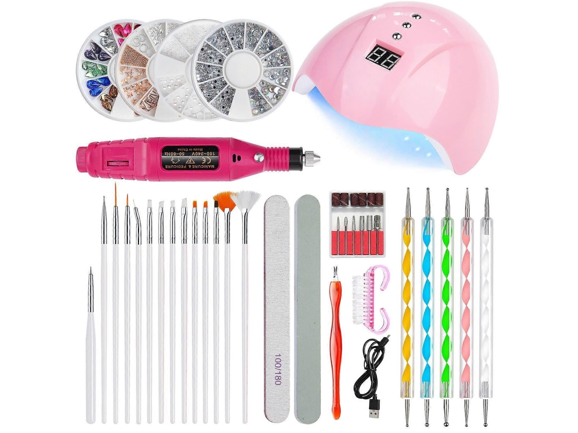 Nail Cutter For Gel Nails With Uv Lamp Set Accessories Files Art Women Mul Ticolor GOKOCO