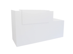Balcão De Recepção Básico, 80 Cm, Adaptado Para Pessoas Com Mobilidade Reduzida. Esquerda. 117,5 X 240 X 65 Cm. Branco. Ofilike