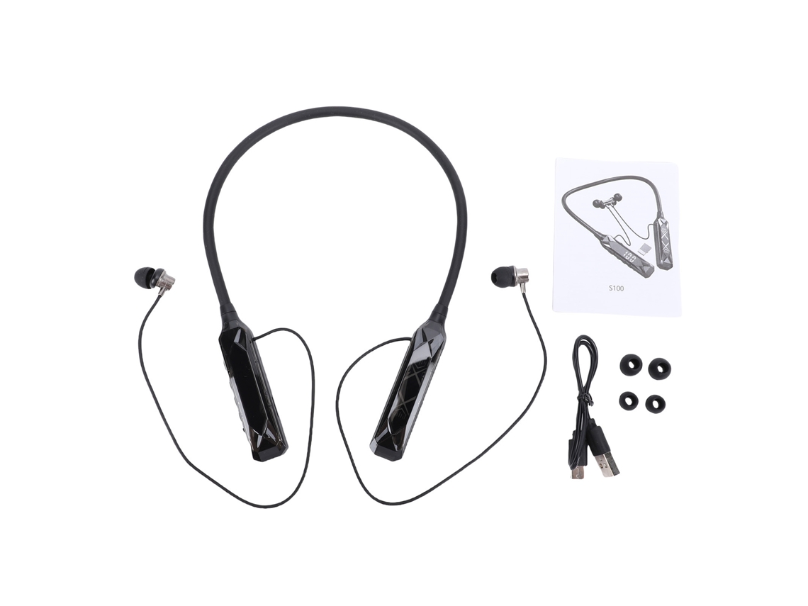 Fones de Ouvido Bluetooth com Banda para Pescoço, Display Digital Sem Fio, Suporte para Inserção de Cartão, Esportivo EOOCOO