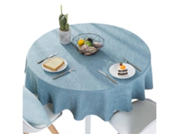 Lurelia Toalha De Mesa Redonda Algodão Linho 140 Cm Lavável