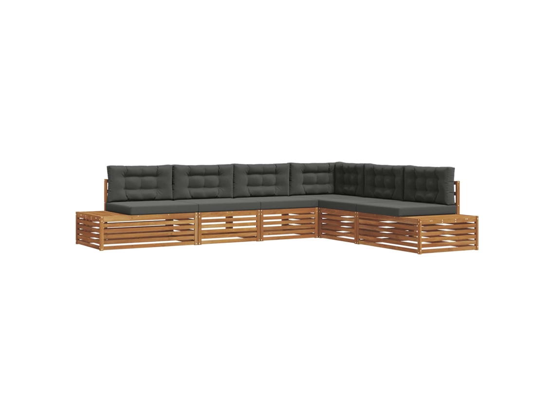 Maison Exclusive - Conjunto De Sofás Para Exterior 6 Peça Natural E Antracite