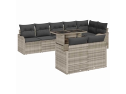 Vidaxl Conjunto De Sofá De Jardim 9 Unid. Cinzento-claro