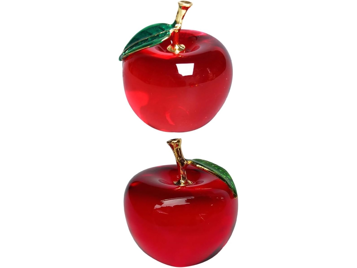 Enfeites Cristal Formato Vermelha 2 Peças Sólida Decoração Brilhante Interior Carro Elegante Natal Aniversário GOKOCO