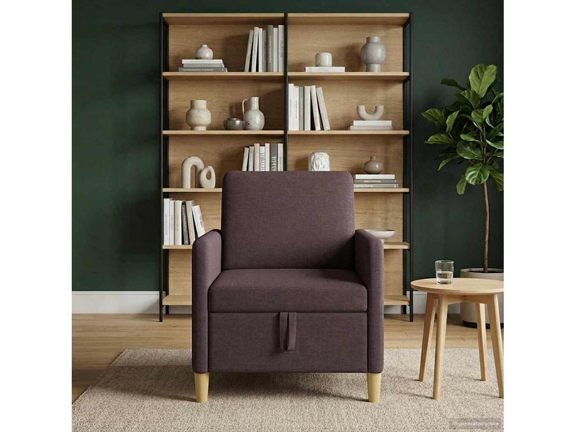 Vidaxl Sofa Com Armazenamento Marrom Escuro 72 X 78 X 87 Cm Poliéster