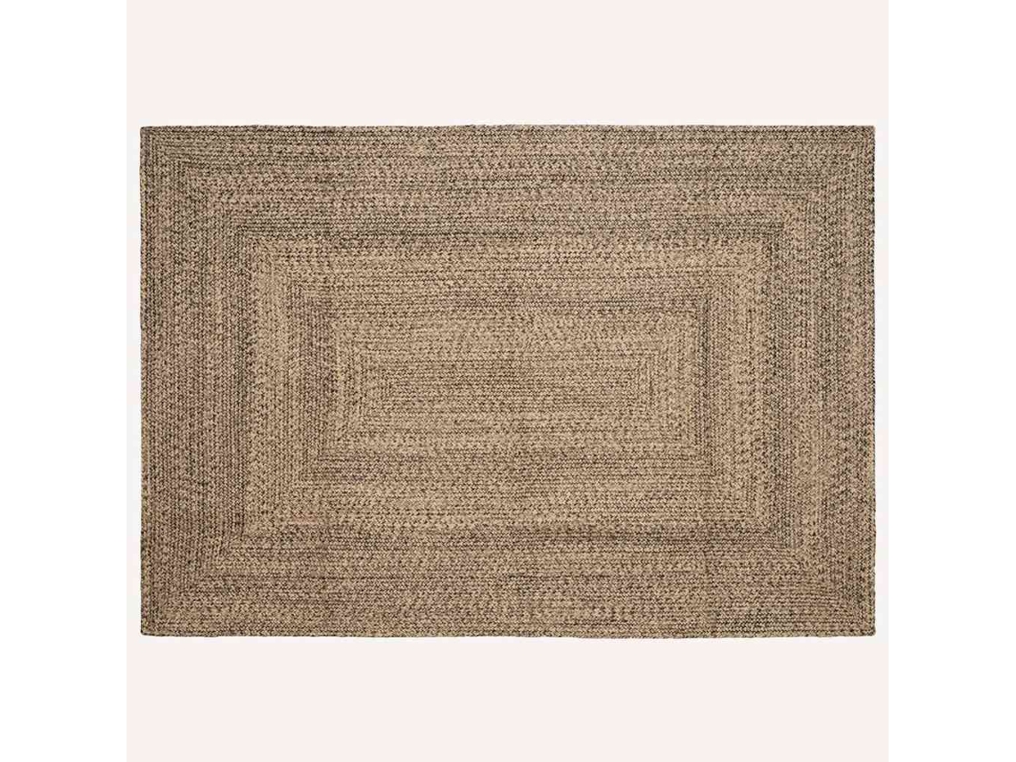 Vidaxl Tapete De Área Natural E Preto 240 X 340 Cm Juta