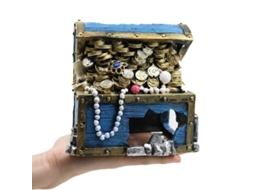 Decoración De Acuario Cofre Del Tesoro De Resina Grande Ornamento Para Acuario