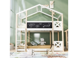 Cama Alta Infantil 90x200 Madeira Com Escada