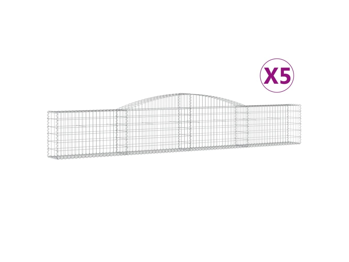 Gabion Basket, Gabion Baskets Vidaxl Prateado Ferro (400 X 30 X 60/80 Cm)