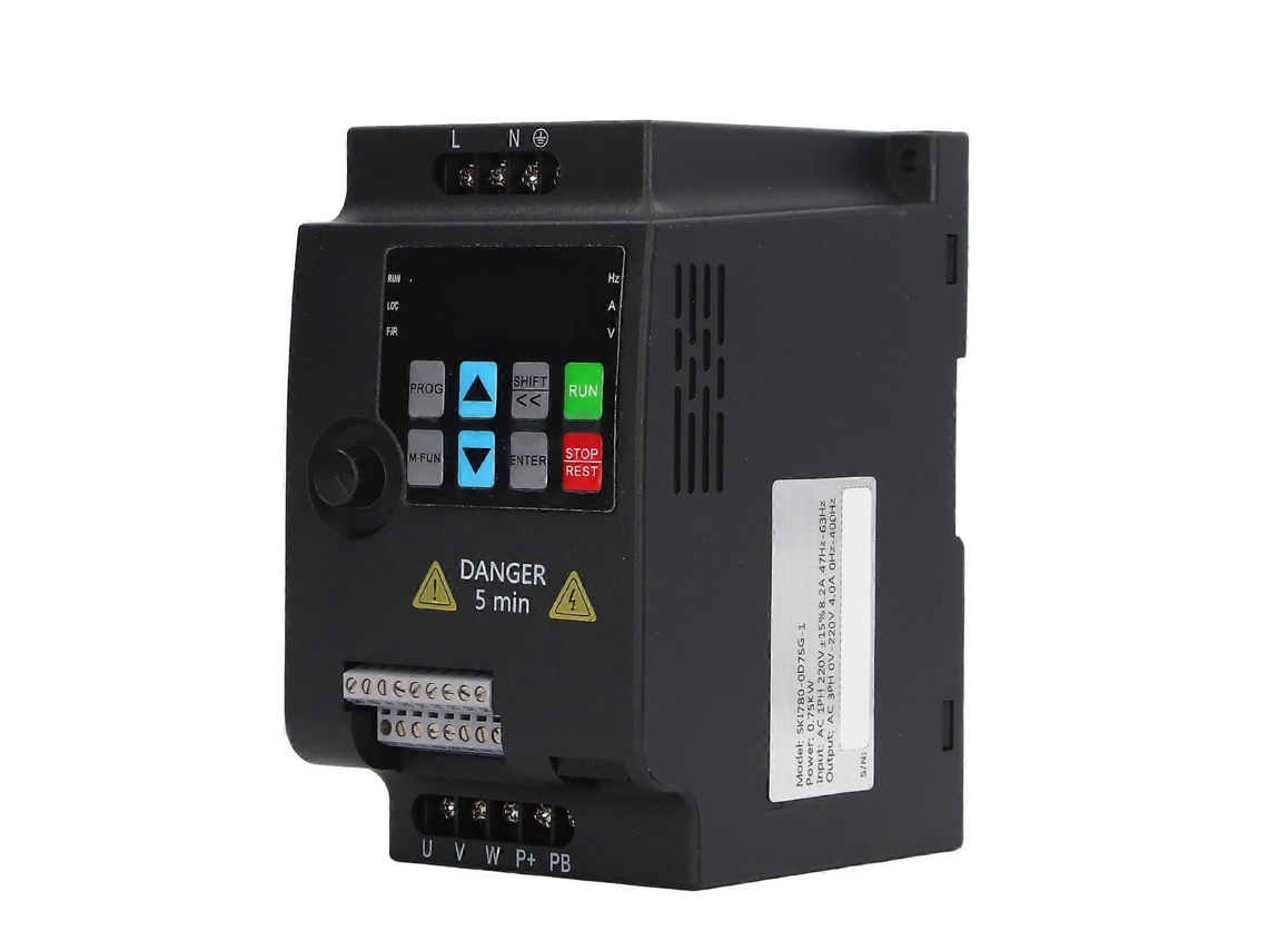 Variable Frequency Drive 0.75kw Motor Controller Frequency Inverter Single Phase Ac220v Input 3 Phase Ac0‑220v Output