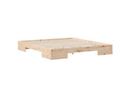 Conjunto 1 Estrutura De Cama Vidaxl Castanho Madeira De Pinho Maciça (180 X 200 Cm)