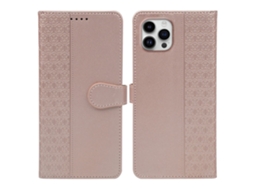 Capa Em Couro Pu Magnético Para Apple Iphone 16 Pro Max - Ouro Rosa