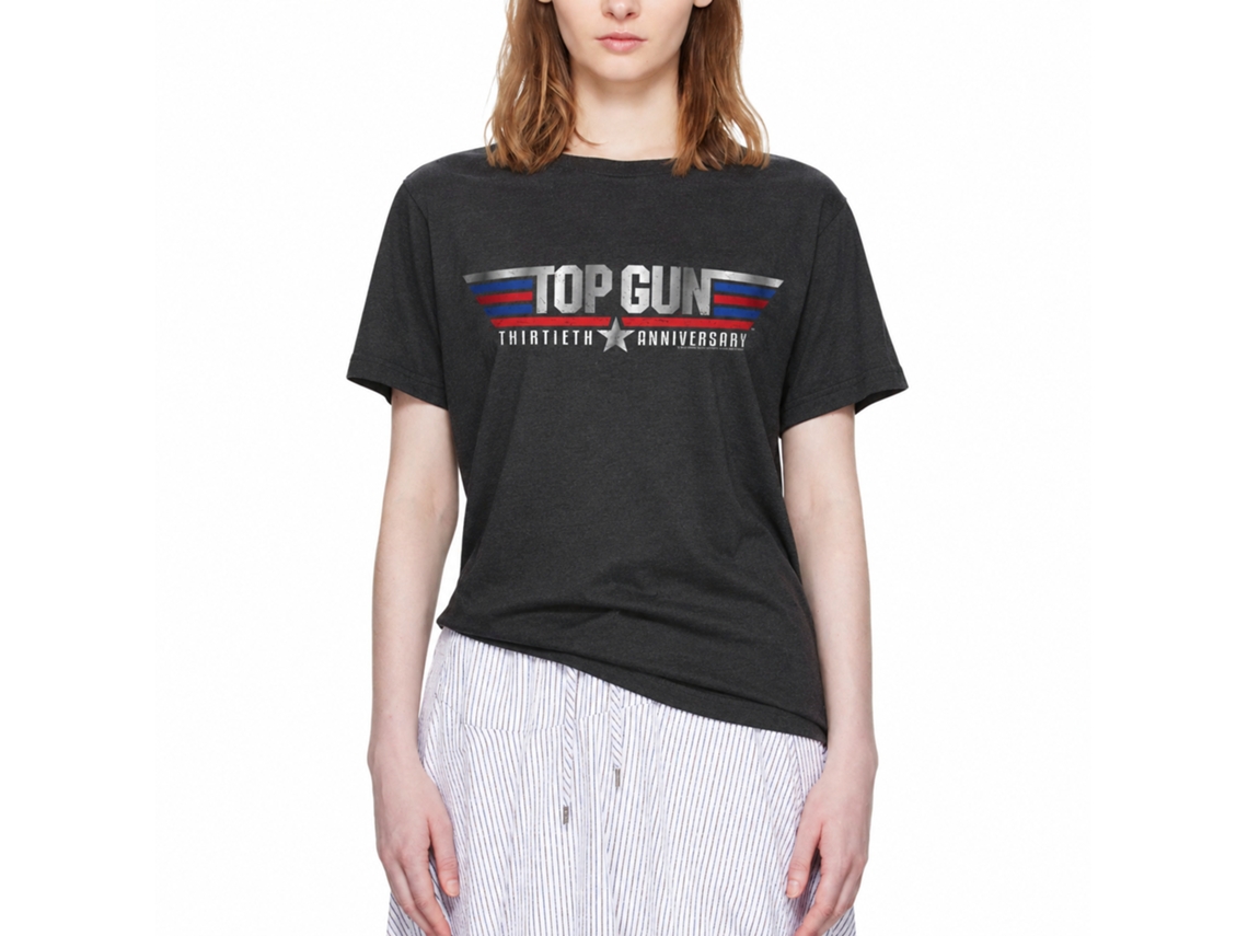 Rockinstone Top Gun Movie Thirtieth Anniversary Heather Black Adult T-shirt Size:s