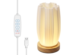 Abajur De Cabeceira Com Base Madeira, Ajustável, Com Cúpula, Luminária De Mesa Decorativa Em Led Para Sala Estar, Quarto