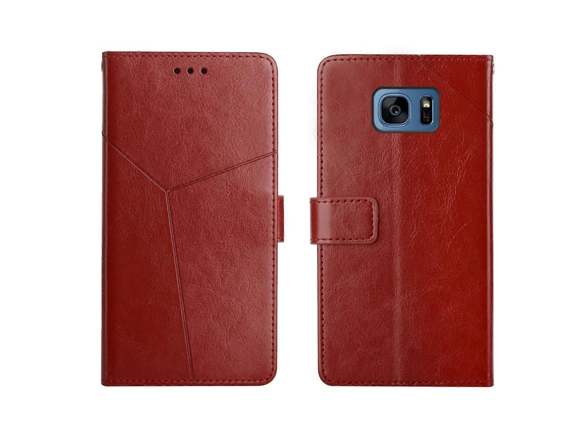 Capa De Couro Flip Horizontal Com Costura Para Samsung Galaxy S7 E Y