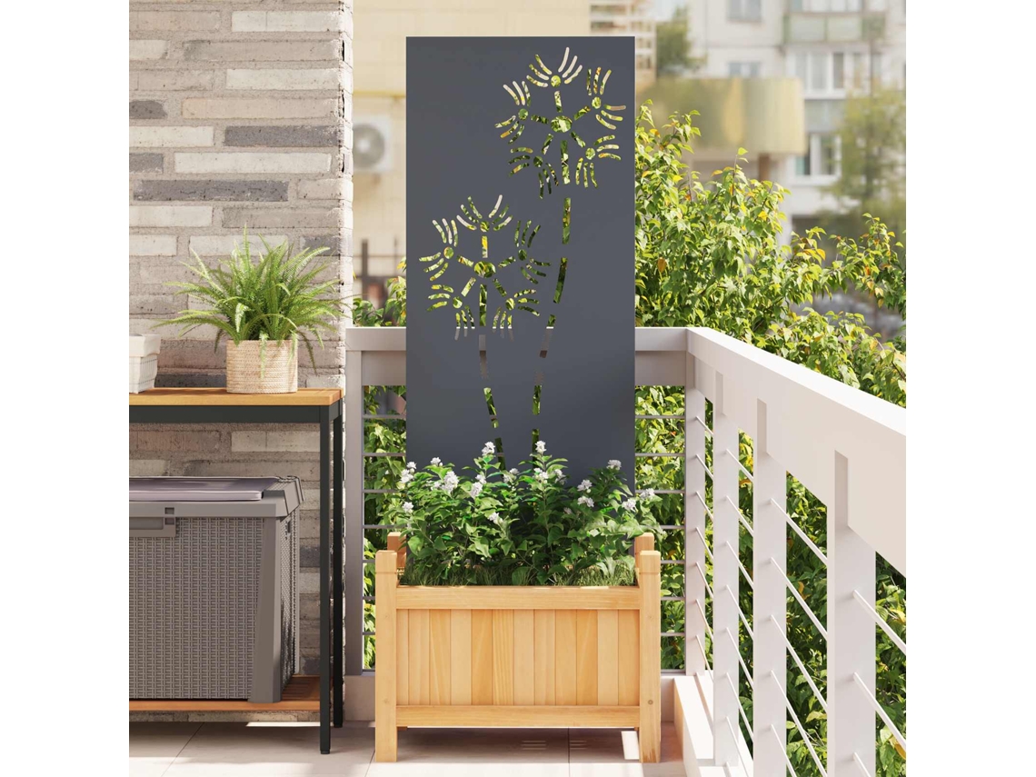 Vidaxl Tela De Privacidade Para Jardim Fretwork Antracite 50 X 140 Cm