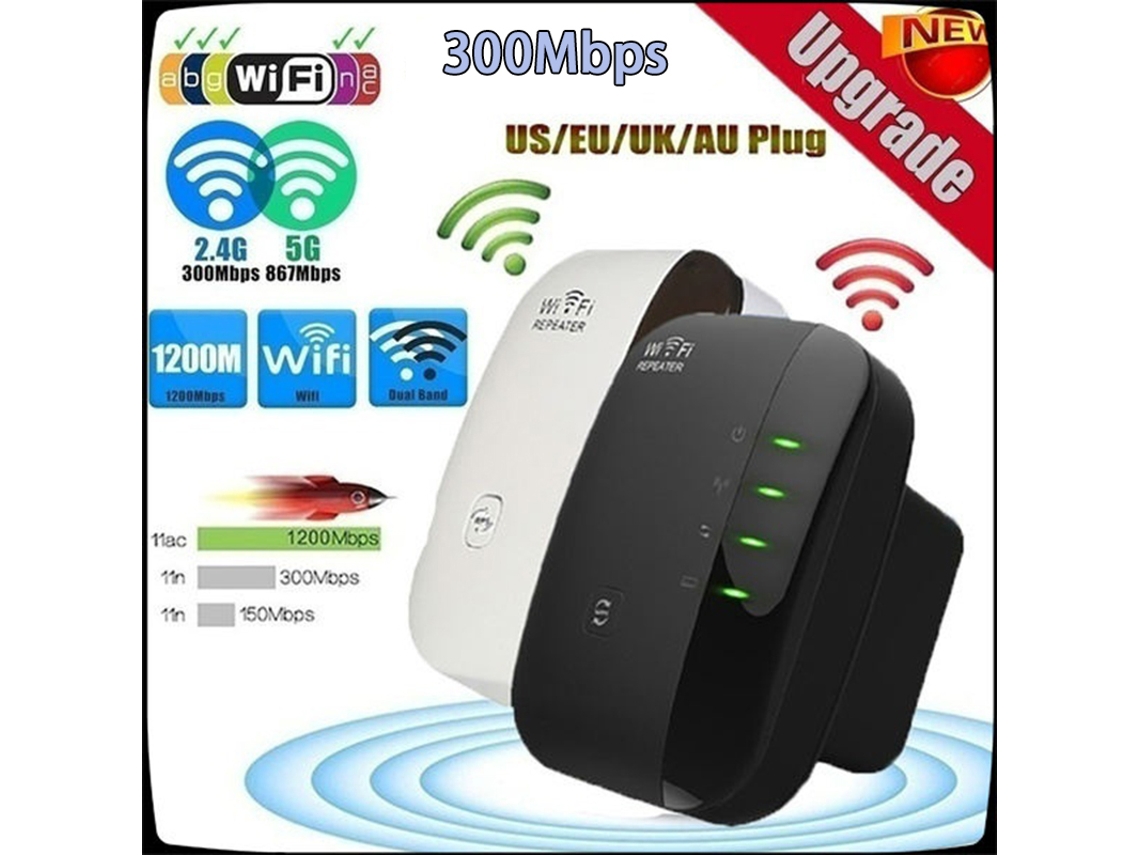 Repetidor Wifi Wireless-n Ap Roteador Amplificador De Sinal Extensor Amplificador Preto Plugue Ue Branco