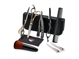 Kit De Tesoura De Corte Cabelo, 11pcs Ferramenta Profissional Para Corte De Cabelo, Para Cabeleireiros Ou Uso Doméstico (preto-dourado) Cuich