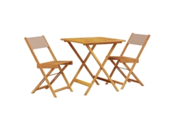Bistro Set, Bistro Sets Vidaxl Cinzento-acastanhado Madeira De Acácia (70 X 70 X 75 Cm)