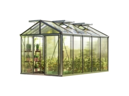 Gfp Estufa Diamas 23 Premium 235x385 Cm Placas Alveolares De 16 Mm, Cor Alumínio Natural Gfp Garten Freizeitprofi