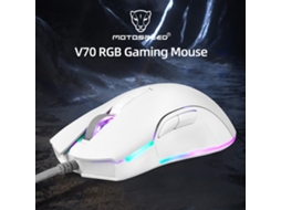 Motospeed V70 Mouse Gamer Com Fio Usb Rgb Ergonômico Óptico Ajustável Rosa