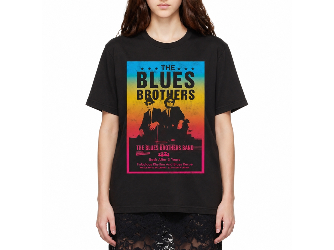 Rockinstone The Blues Brothers Movie Poster Black Adult T-shirt Size:s