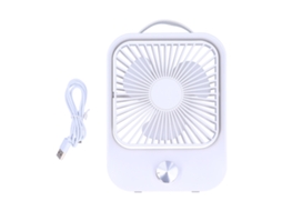 Ventilador Mini Usb de Mesa Portátil Branco com Velocidade Contínua
