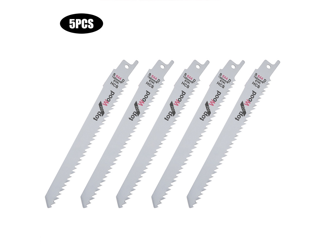 5 Peças Lâmina De Serra Reciprocante Metal Para Carpintaria Acessório De Ferramenta S644d 150mm/5.9in