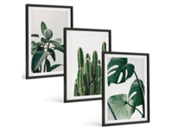 Conjunto De Pinturas Plantas Tropicais Com Estética Espelharte (3 Peças 40x60 Cm)