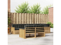 Vidaxl Conjunto De Sofás Para Exterior 7 Unid. Branco E Antracite